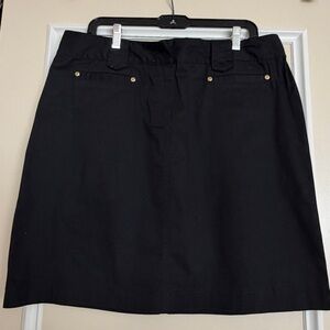 Larry Levine Black Mini Skirt with Gold Rivet Accents